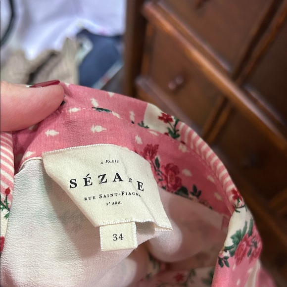 Sezane Pink Floral Blouse - Picture 2 of 3